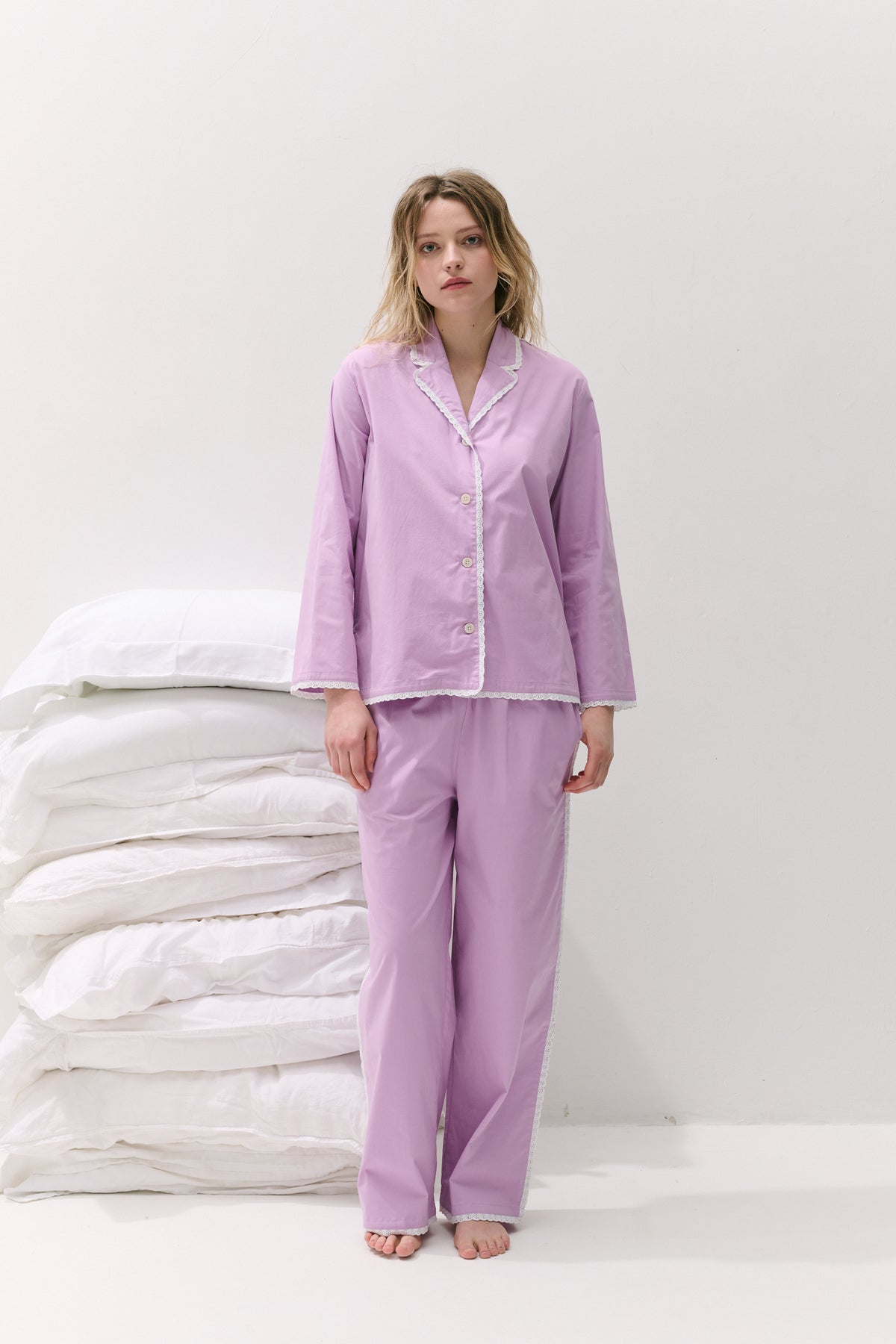 402 Long Pyjama Set Trims