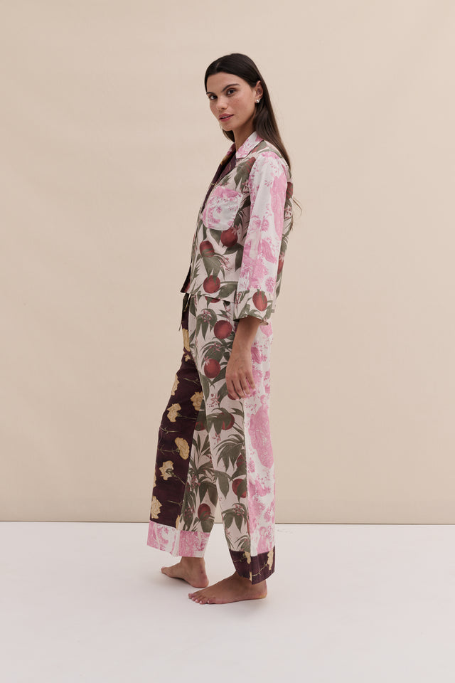 Boxy Shirt and Wide Leg Trouser Set Renaissance Patchwork Multi