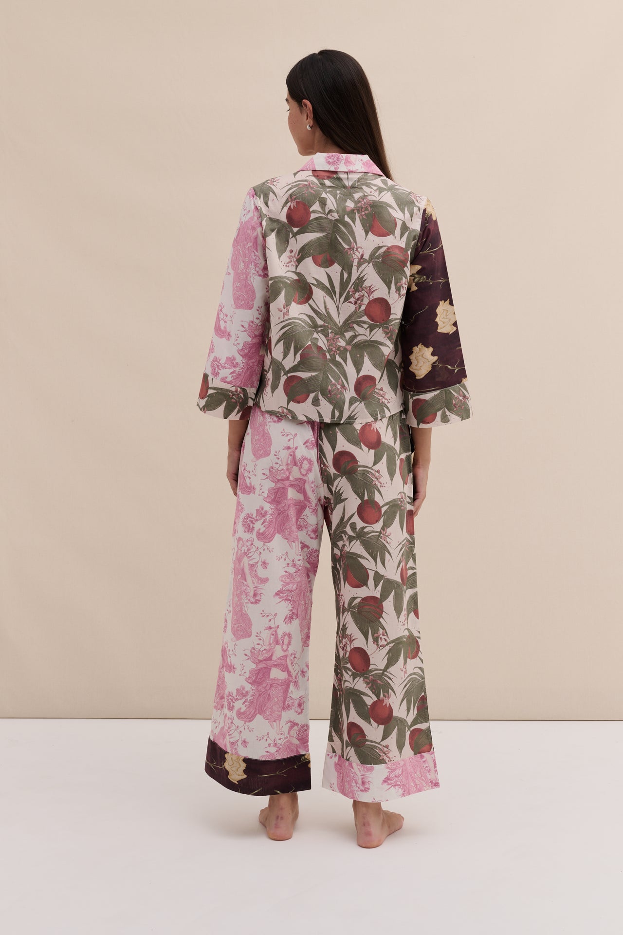 Boxy Shirt and Wide Leg Trouser Set Renaissance Patchwork Multi