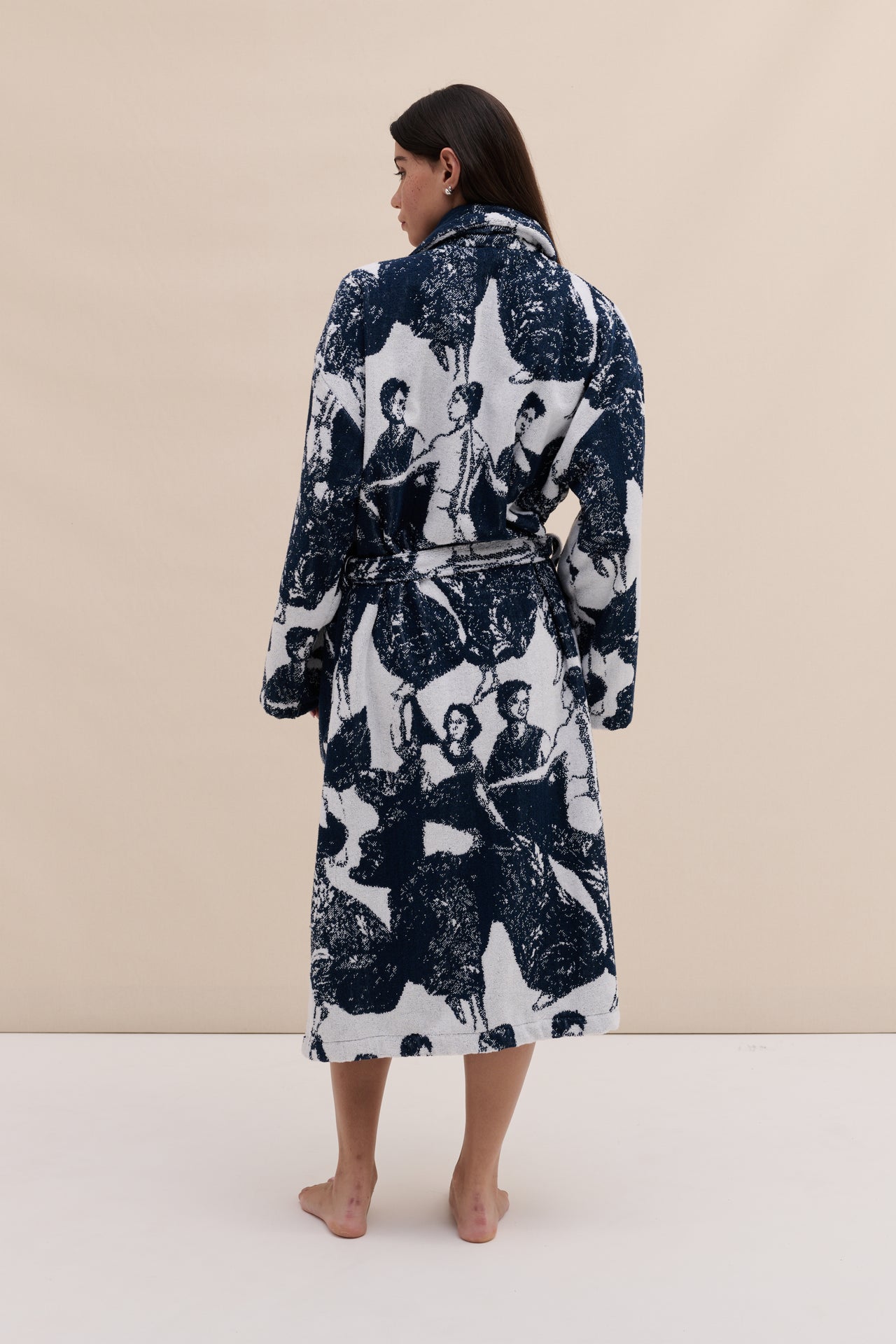 Unisex Towel Robe Flora Navy