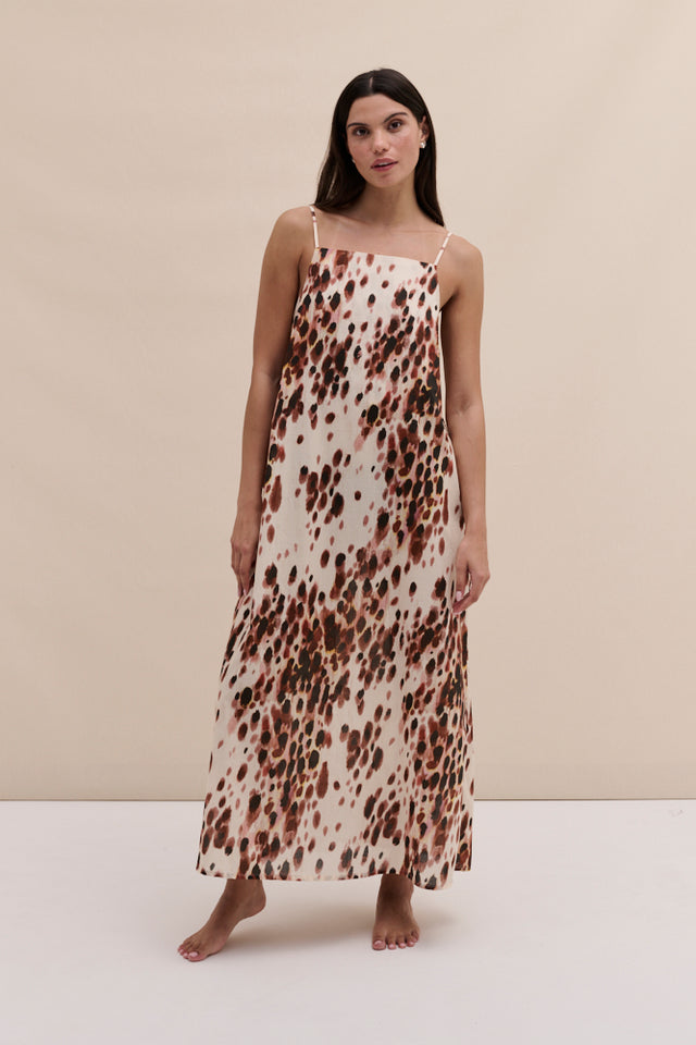 Square Nightie Leopard Brown/Cream
