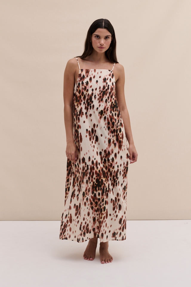 Square Nightie Leopard Brown/Cream