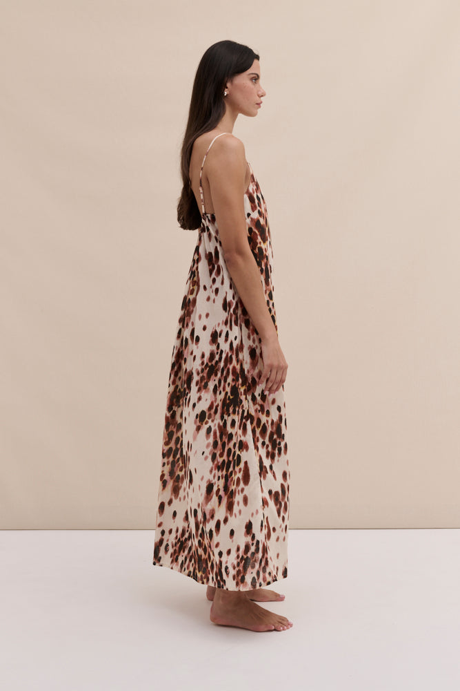 Square Nightie Leopard Brown/Cream