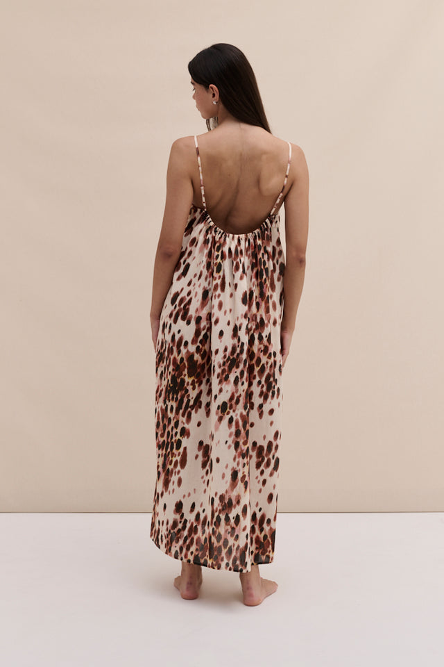 Square Nightie Leopard Brown/Cream