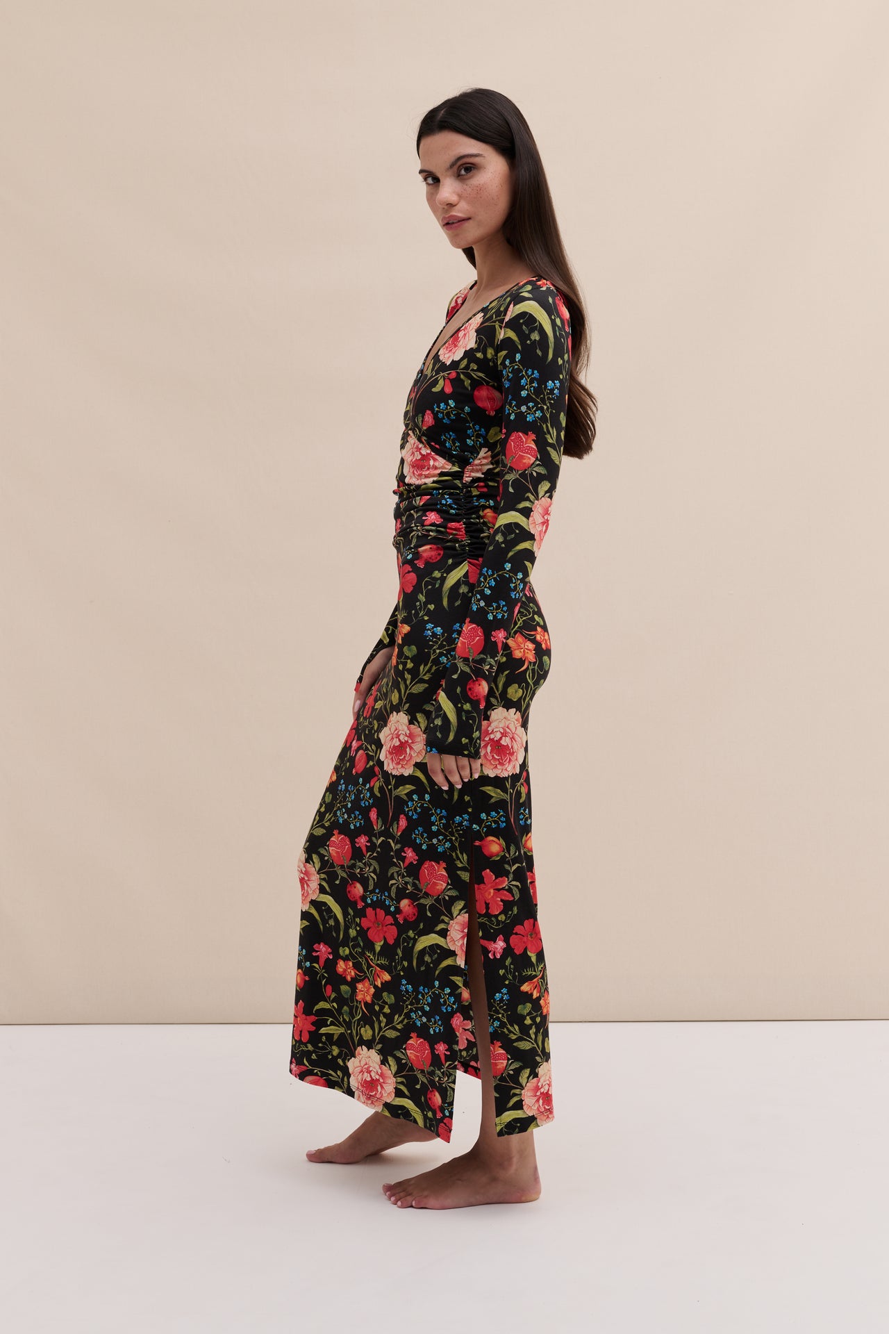 Lyocell Jersey Long Sleeve Wrap Nightie Persephone