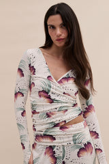 Lyocell Jersey Wrap Top Tigerlily Cream