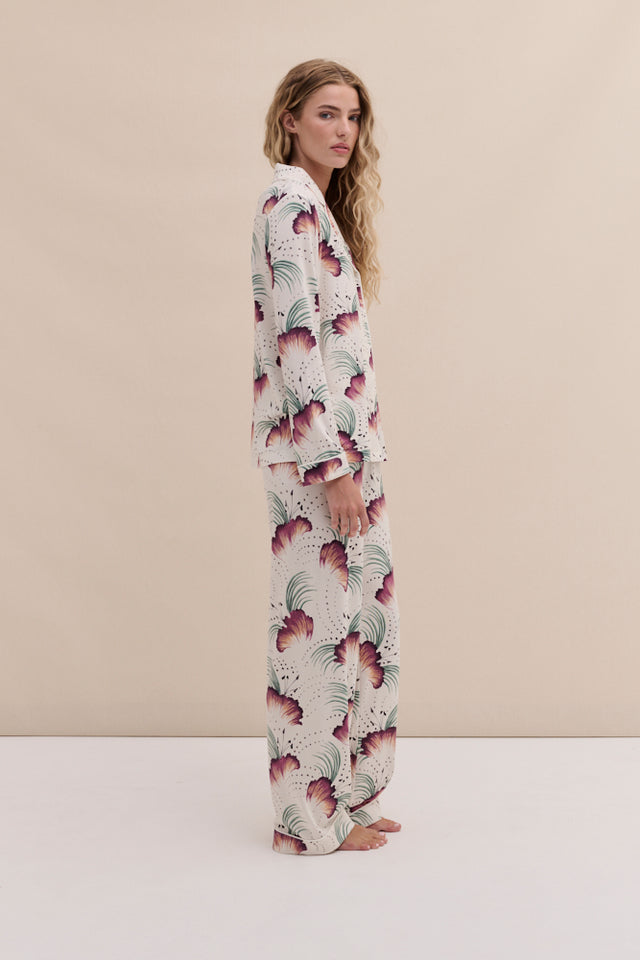 Lyocell Jersey Long Pyjama Set Tigerlily Cream