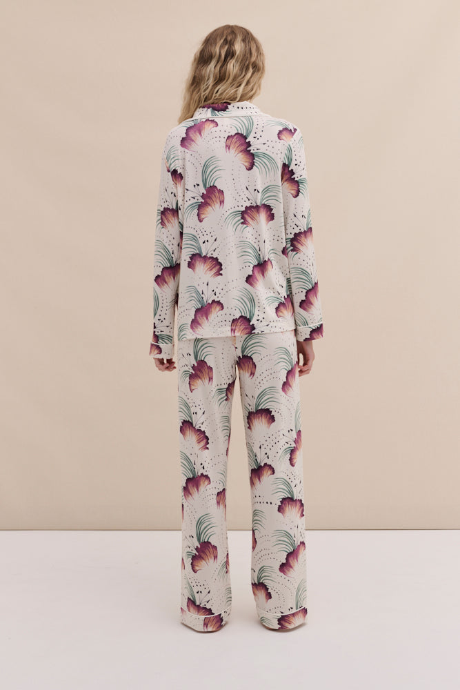 Lyocell Jersey Long Pyjama Set Tigerlily Cream