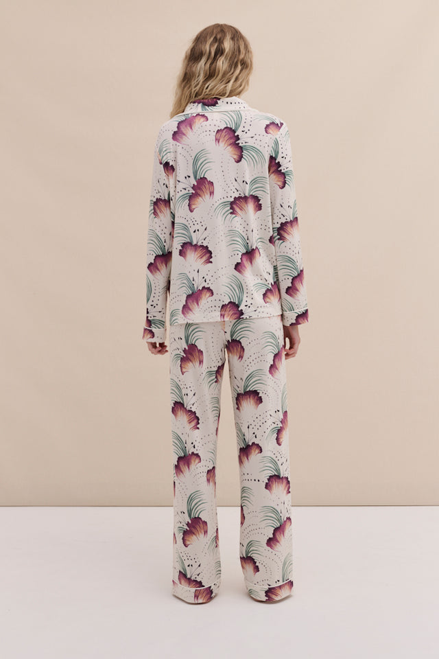 Lyocell Jersey Long Pyjama Set Tigerlily Cream