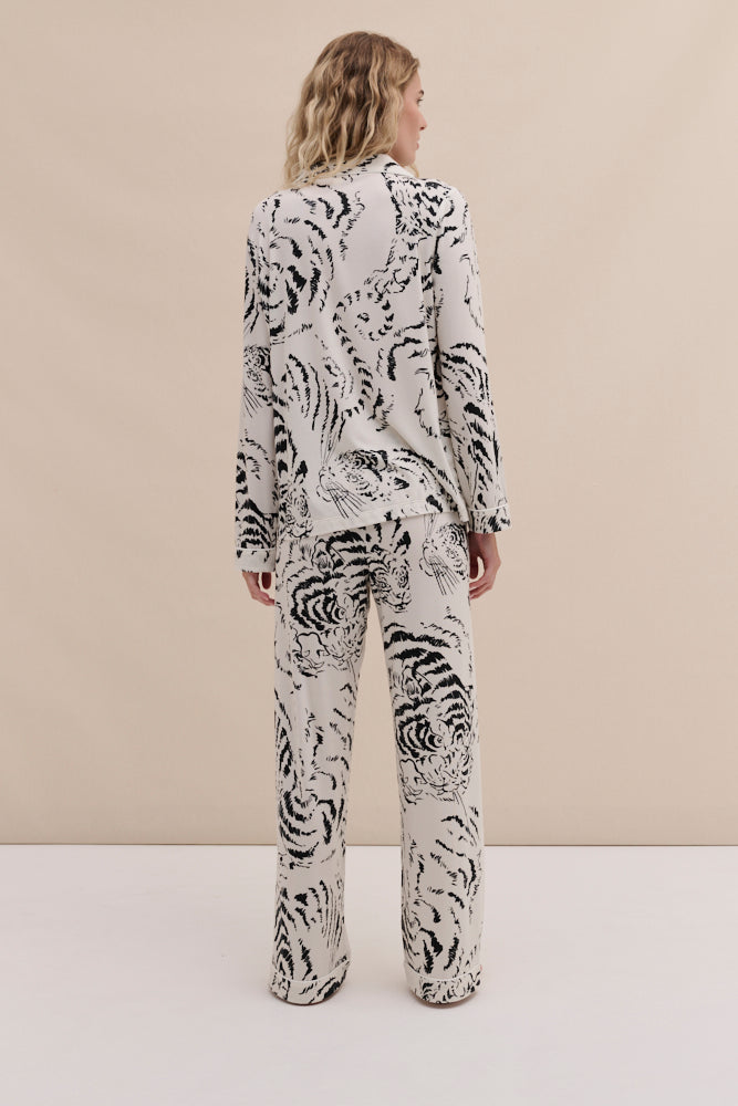 Lyocell Jersey Long Pyjama Set Tigress Cream