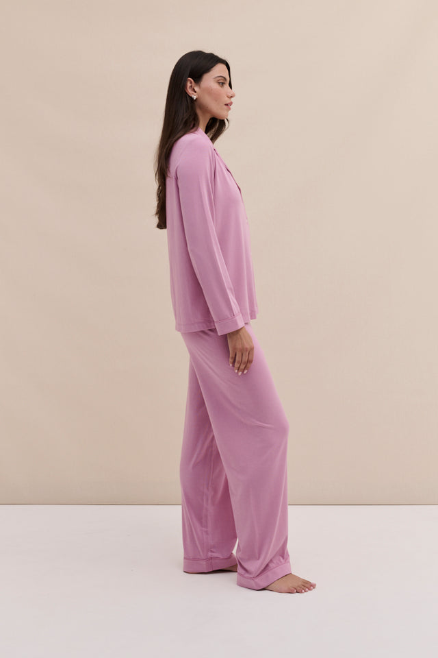 Lyocell Jersey Long Pyjama Set Pink