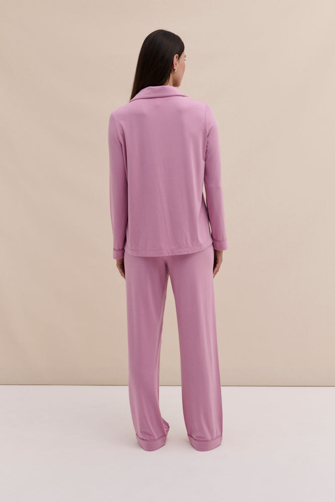 Lyocell Jersey Long Pyjama Set Pink