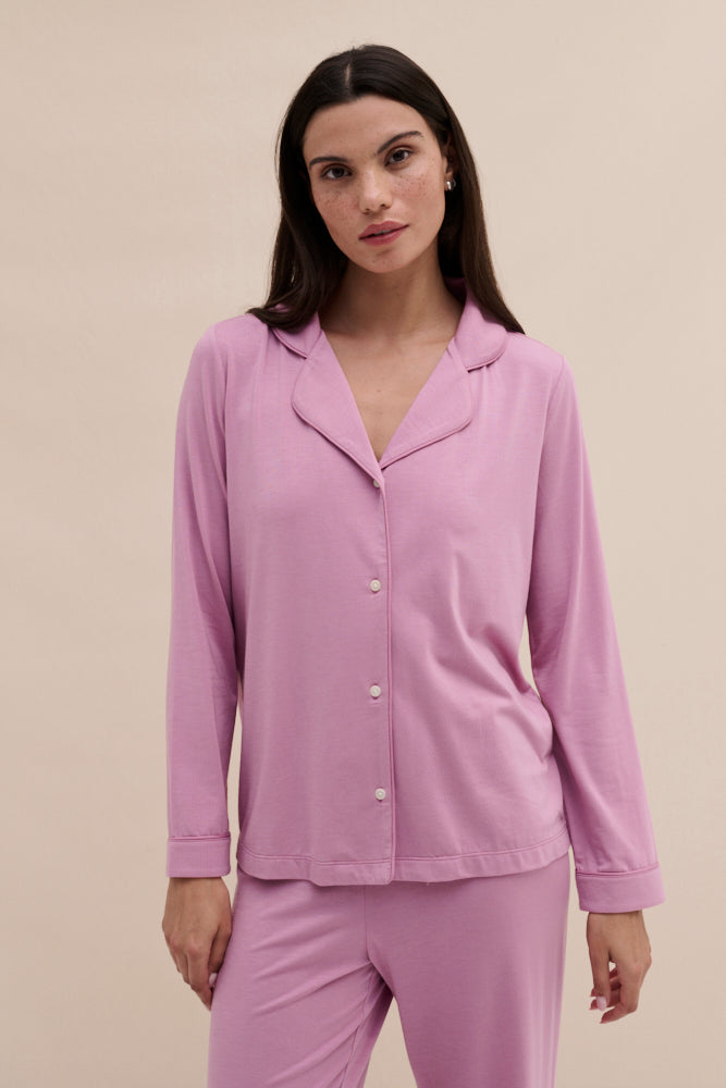 Lyocell Jersey Long Pyjama Set Pink