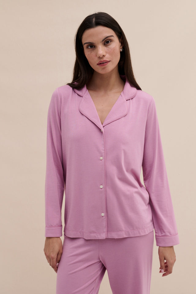 Lyocell Jersey Long Pyjama Set Pink