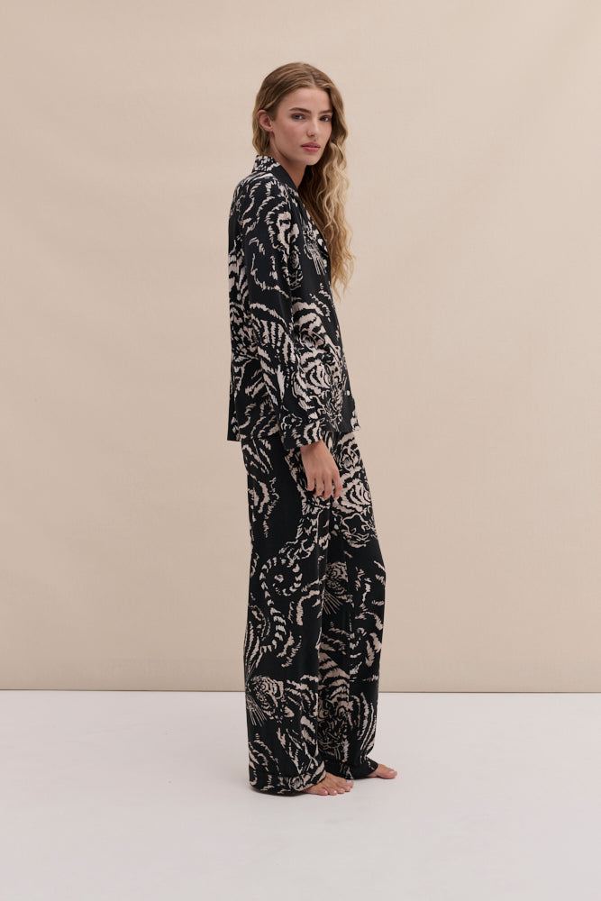 Lyocell Jersey Long Pyjama Set Tigress Graphite