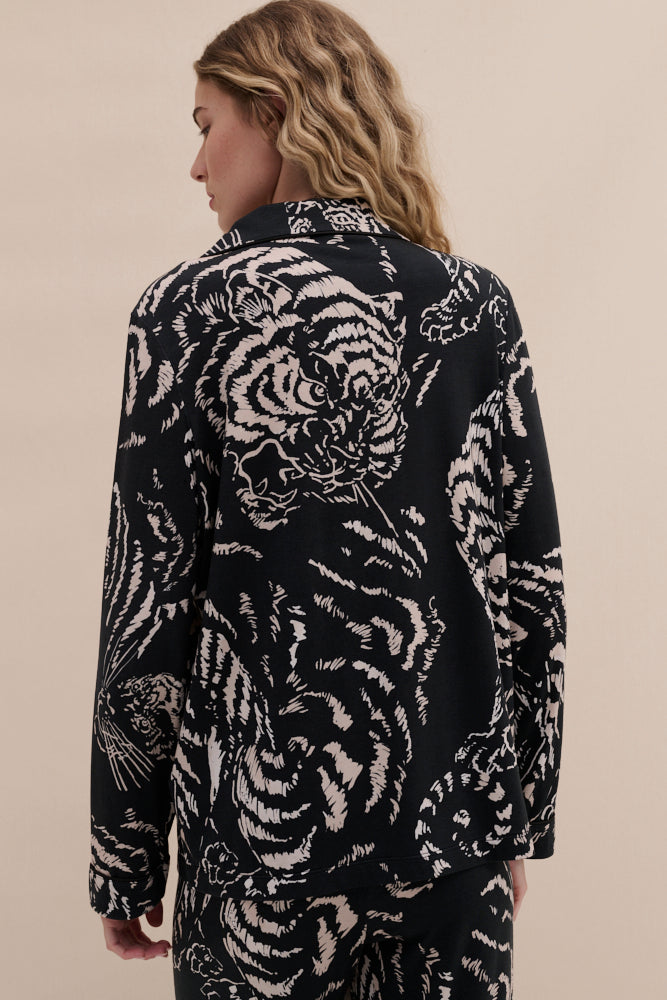 Lyocell Jersey Long Pyjama Set Tigress Graphite