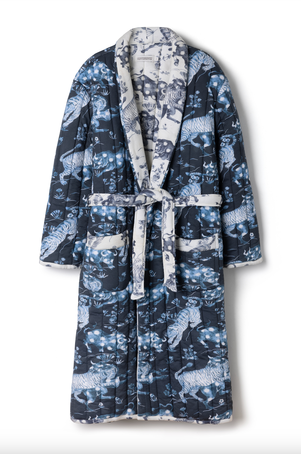 Quilted Jersey Robe Thunderheart Navy/Cream