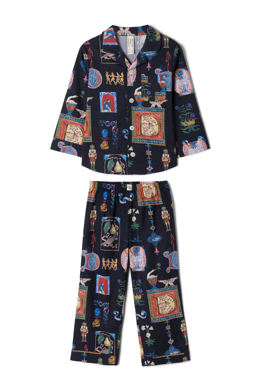 Kids 402 Long Pyjama Set 12 Days of Christmas Navy