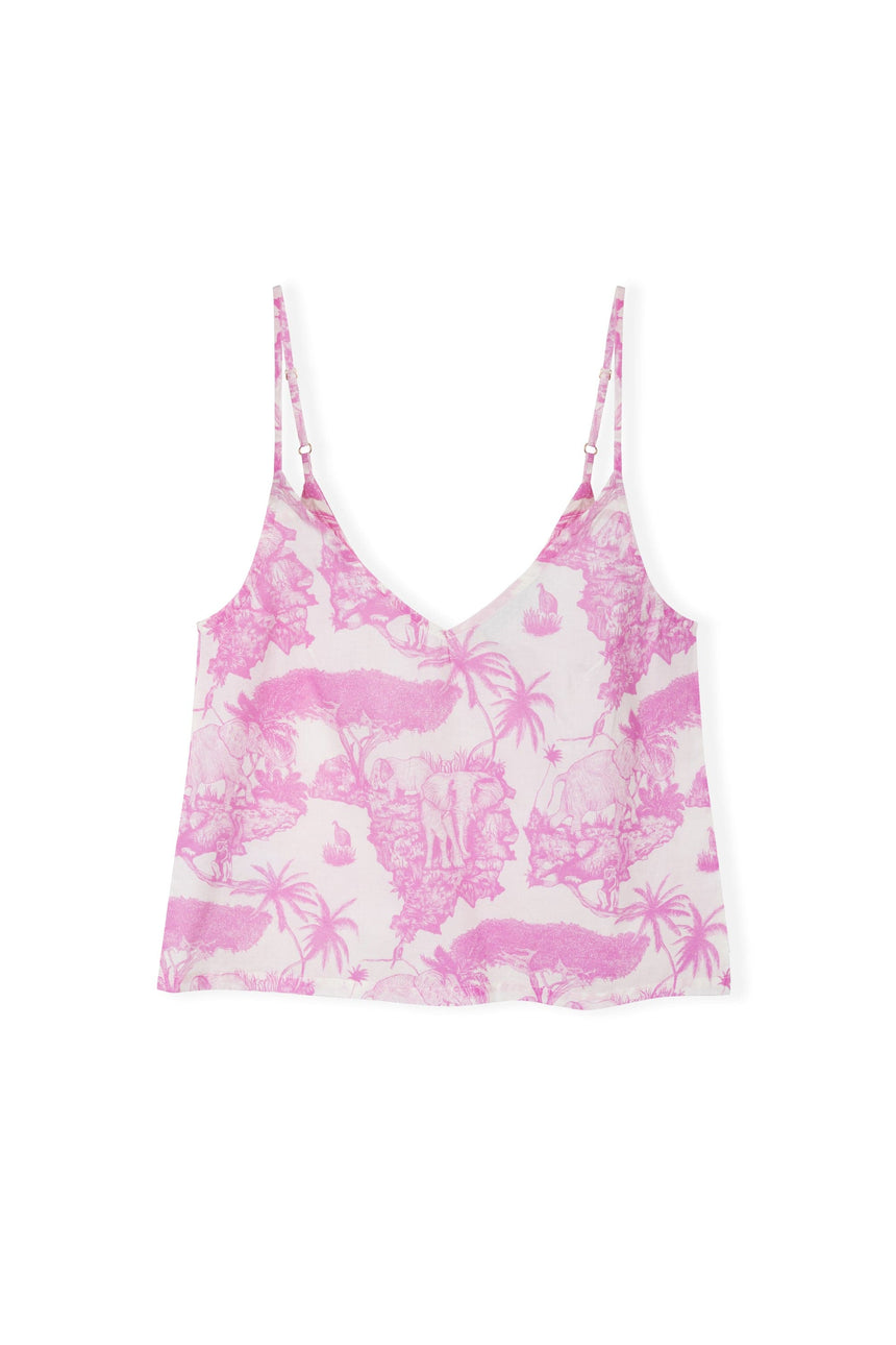 Cami Top Loxodonta Print Pink