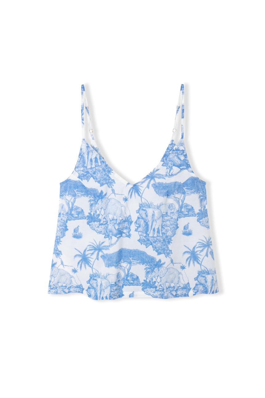 Cami Top Loxodonta Print Blue