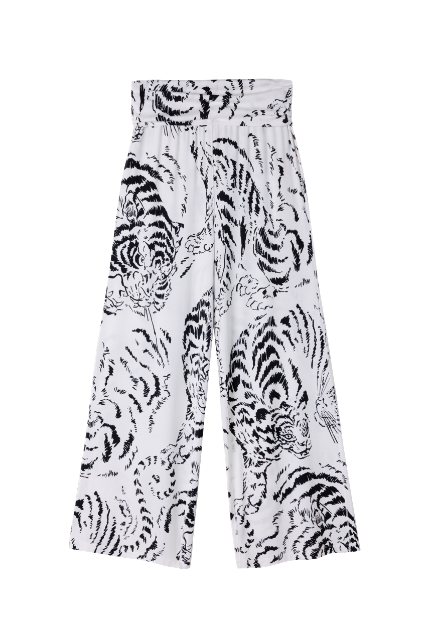 Lyocell Jersey Fold Over Trousers Tigress Cream