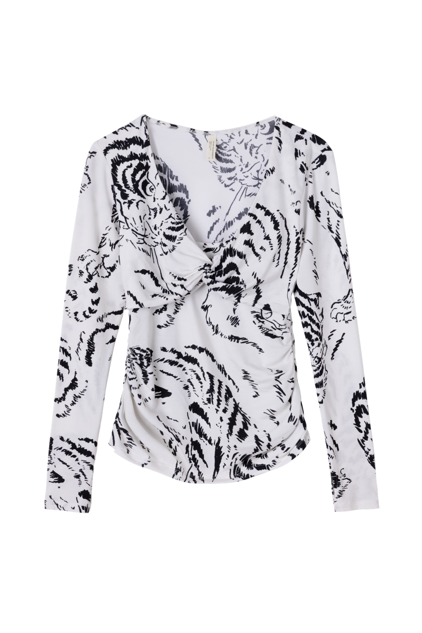 Lyocell Jersey Twist Top Tigress Cream