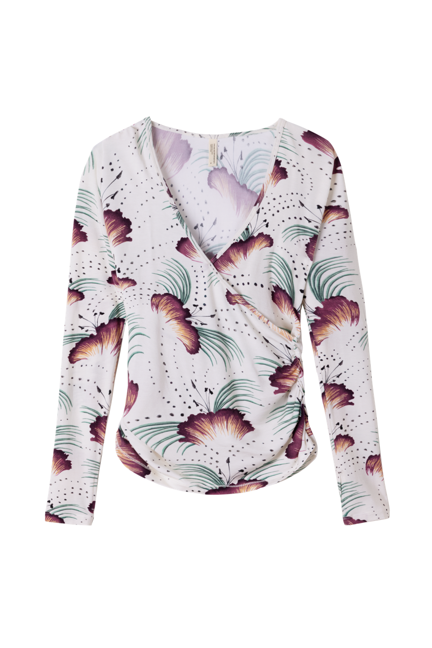 Lyocell Jersey Wrap Top Tigerlily Cream