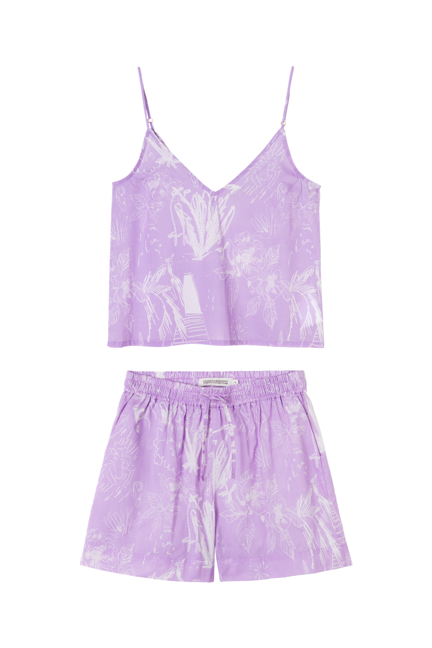 Cami & Lounge Shorts Set Temple Del Sol Purple