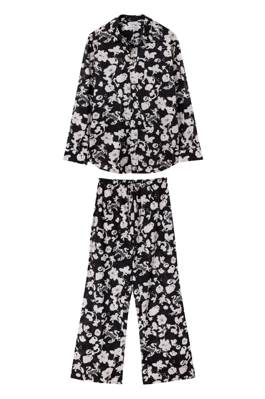 Long Lounge Set Bunny Black/Cream