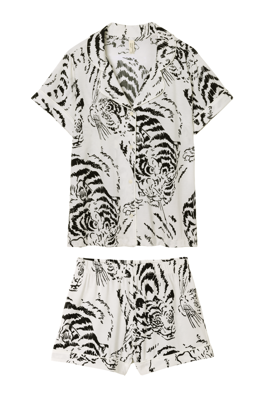 Lyocell Jersey Short Pyjama Set Tigress Cream