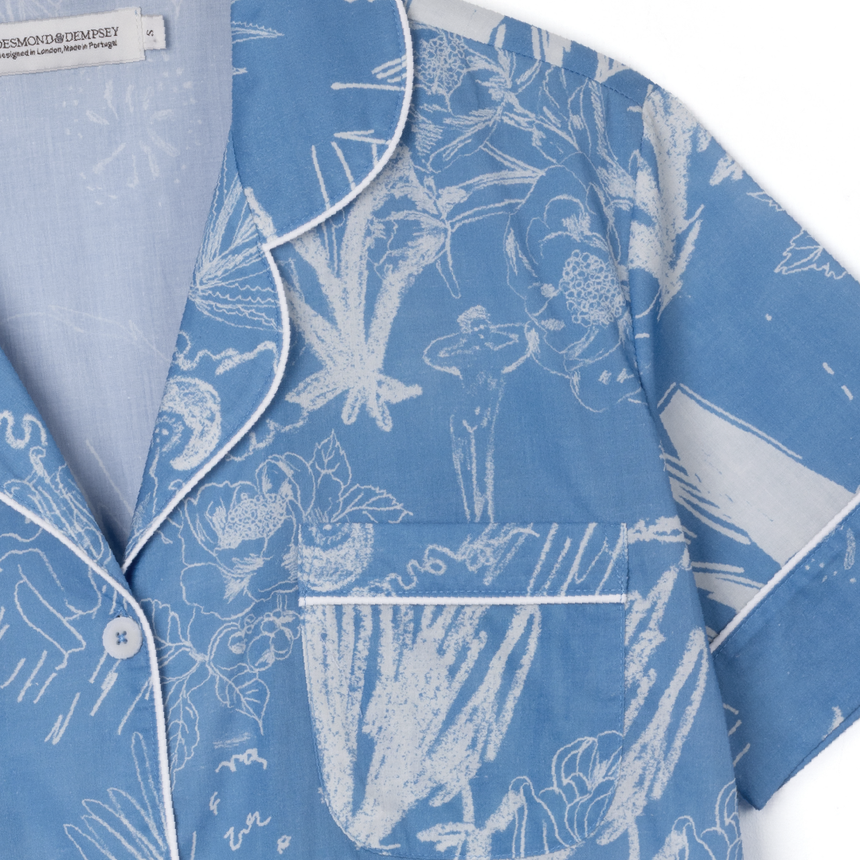 Short Pyjama Set Temple Del Sol Blue