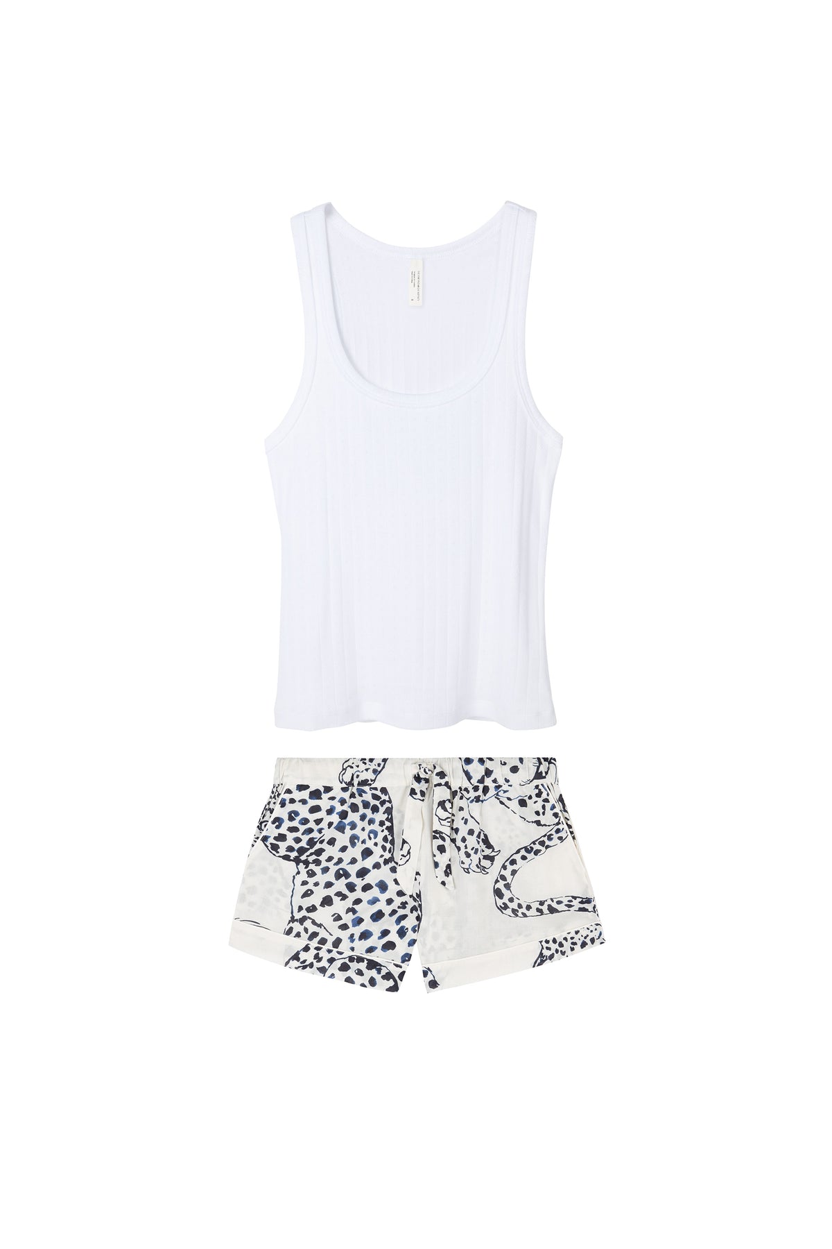 Tank Top & Shorts Set White/The Jag Print Cream
