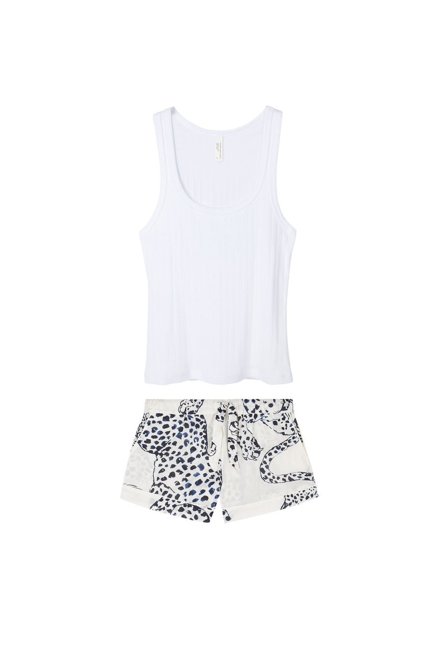 Tank Top &amp; Shorts Set White/The Jag Print Cream
