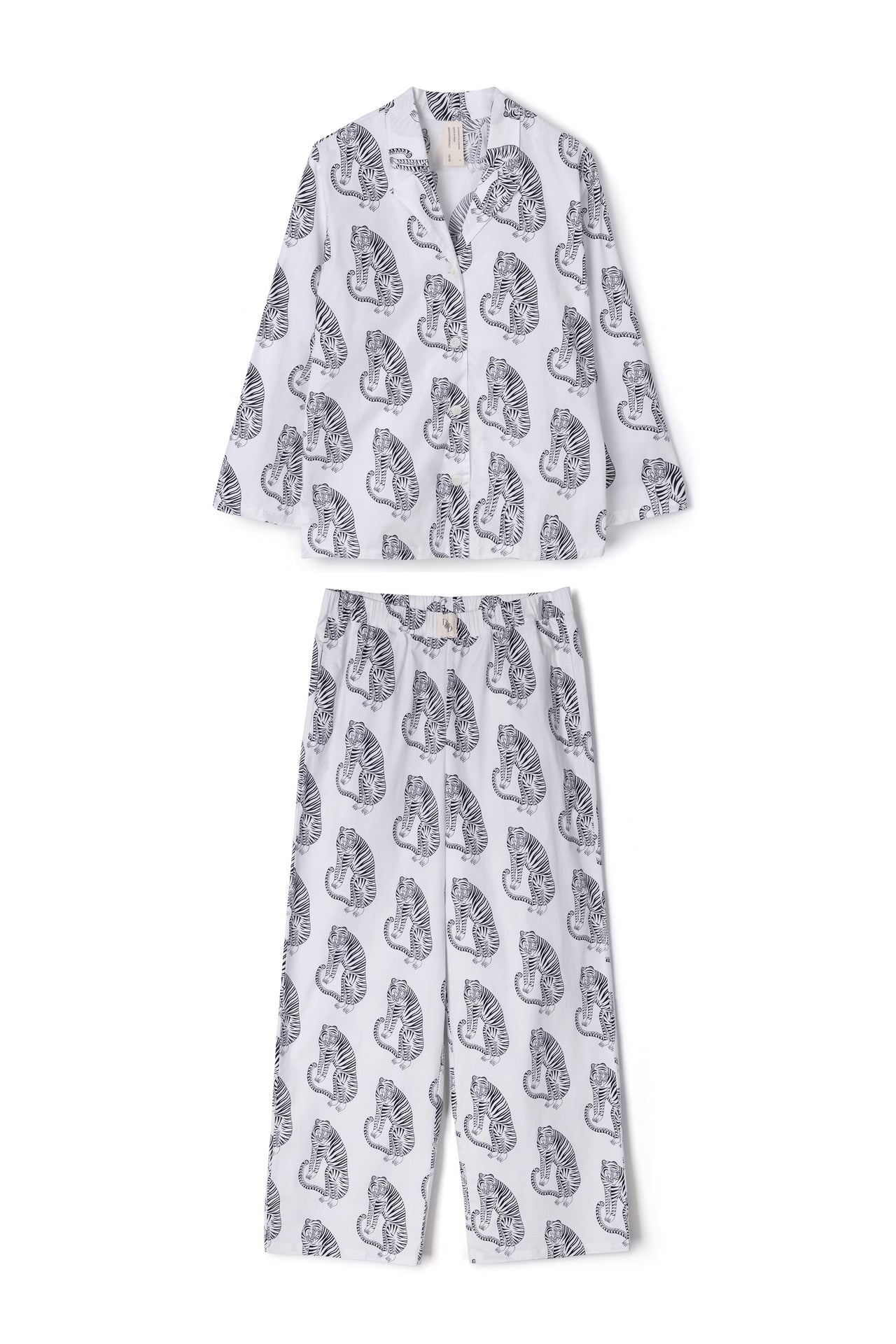402 Long Pyjama Set Sansindo White/Black