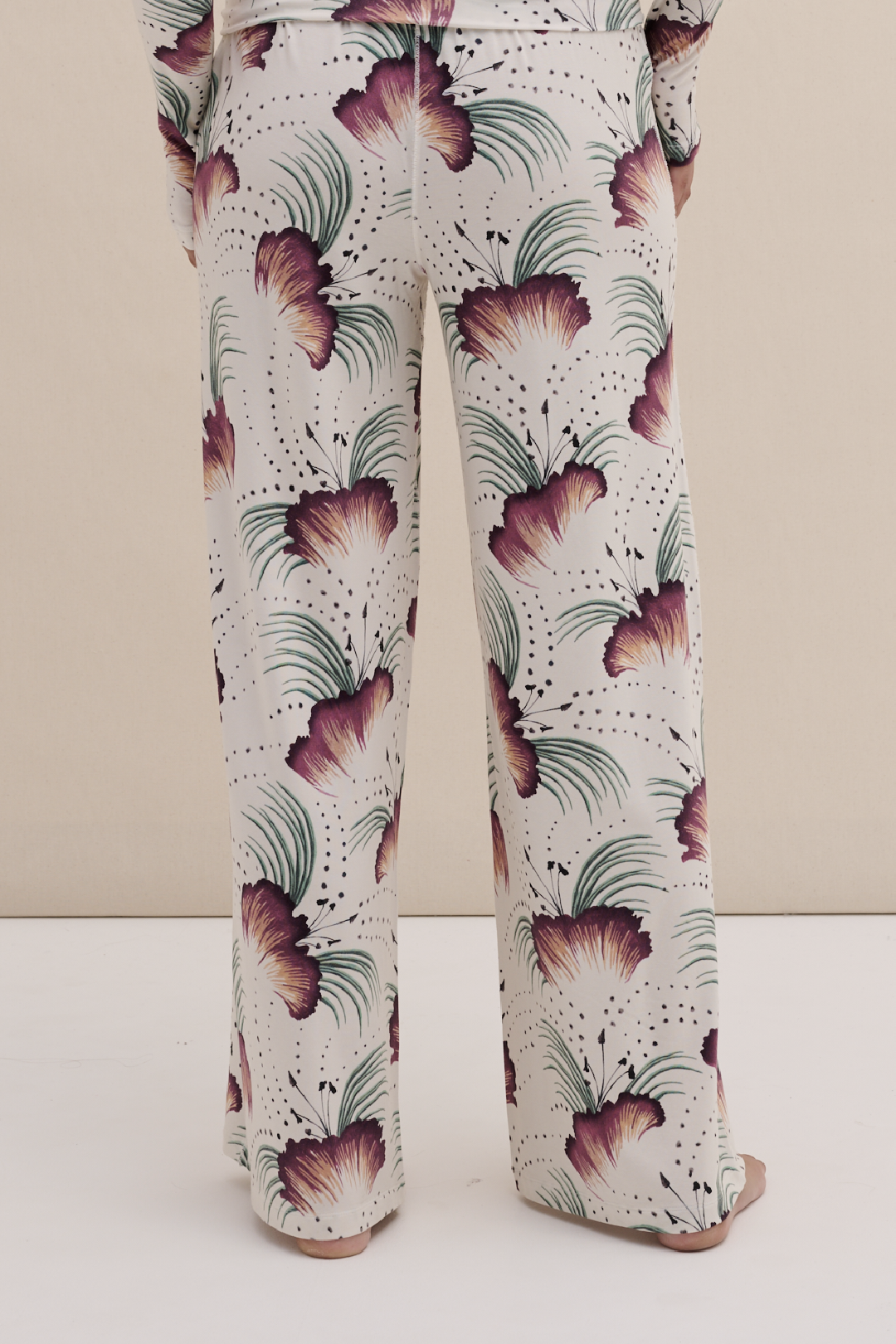 Lyocell Jersey Fold Over Trousers Tigerlily Cream