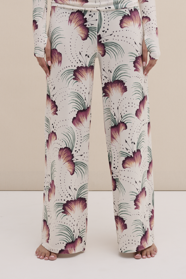 Lyocell Jersey Fold Over Trousers Tigerlily Cream