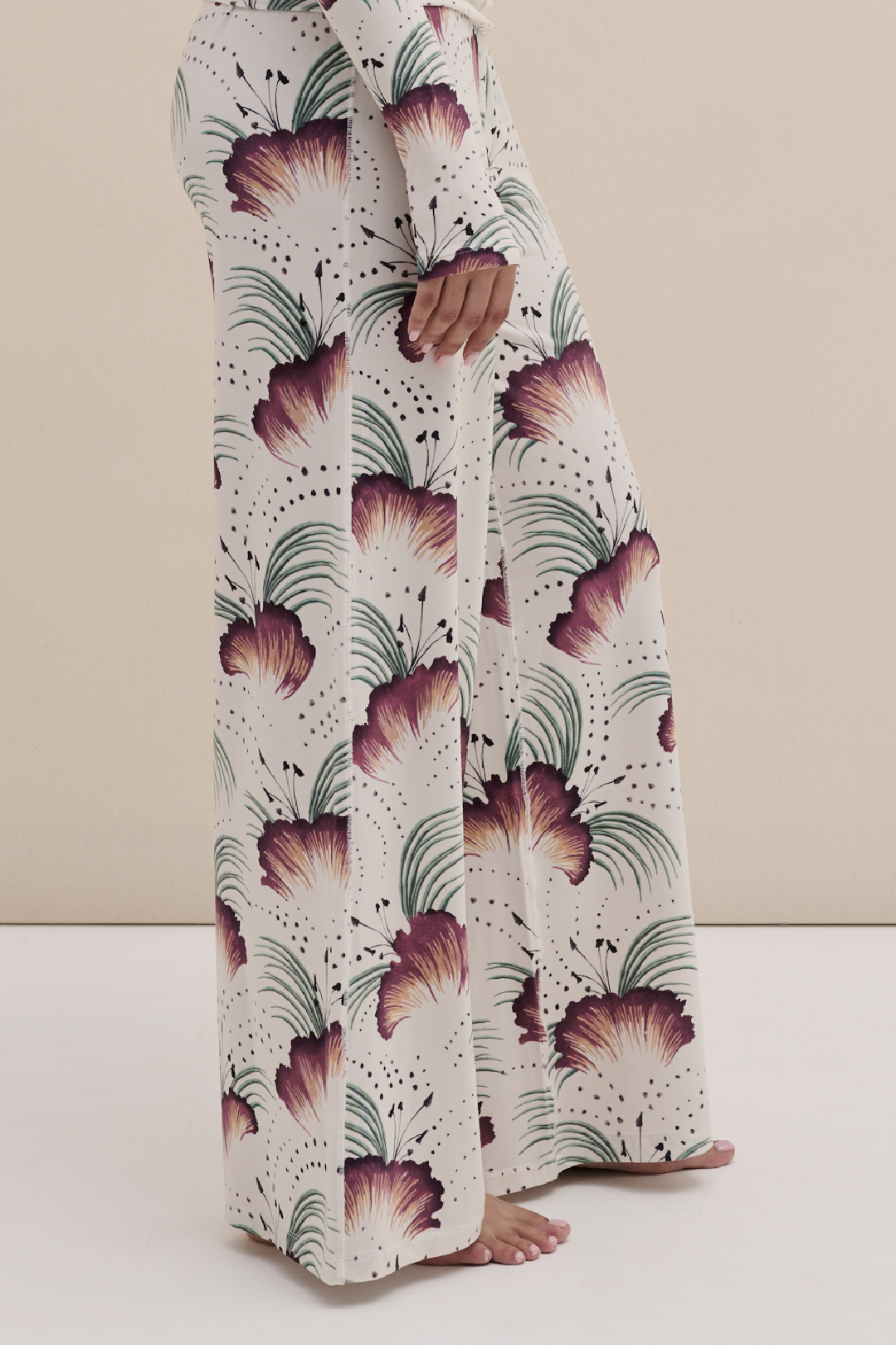 Lyocell Jersey Fold Over Trousers Tigerlily Cream