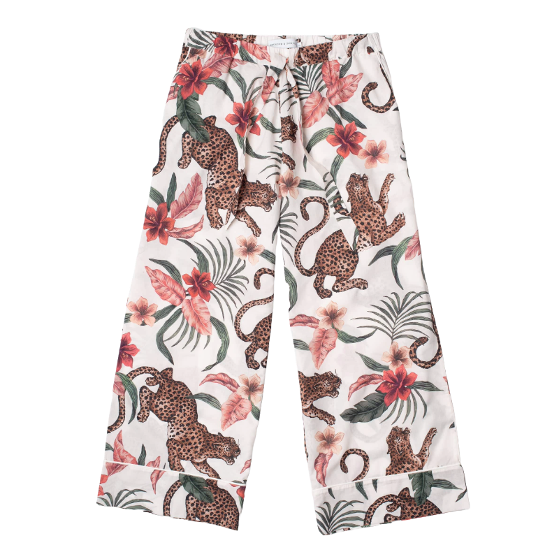 Wide Leg Pyjama Trousers The Jag Print Cream