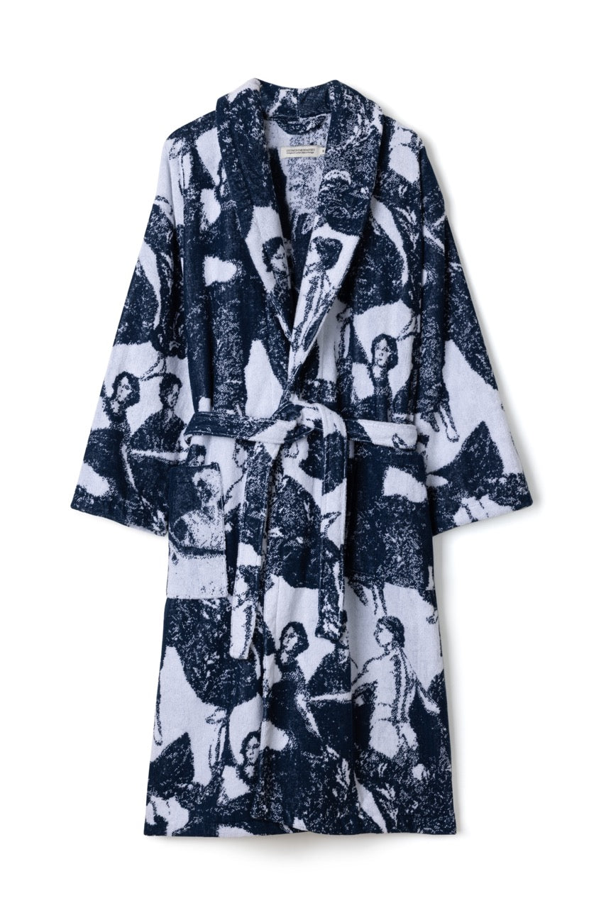 Unisex Towel Robe Flora Navy