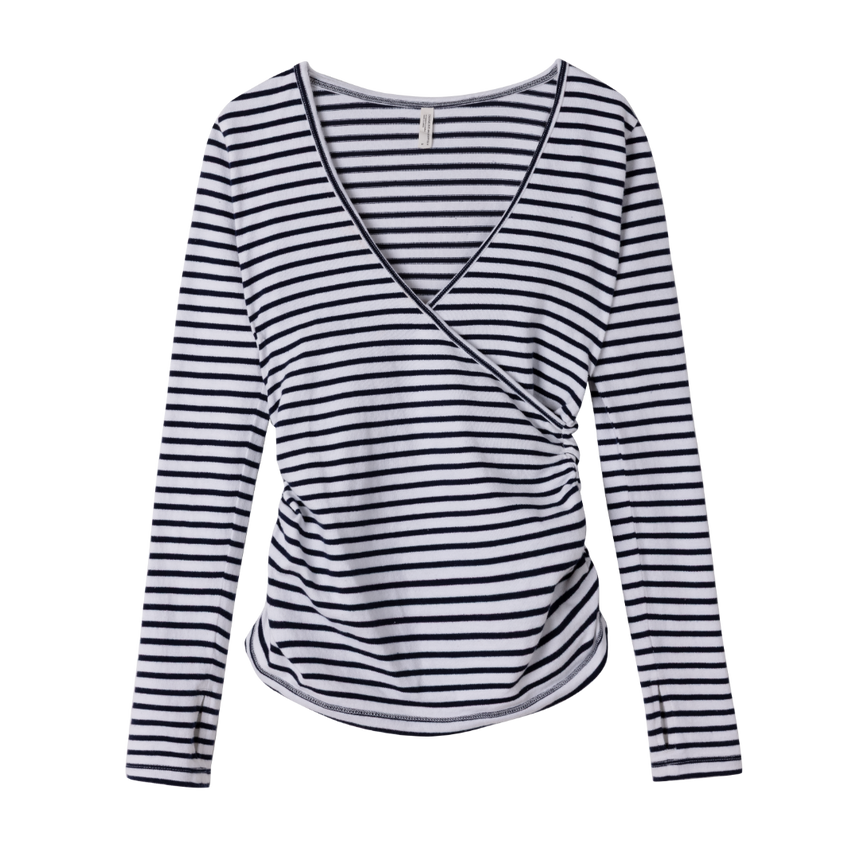 Lyocell Jersey Wrap Top &amp; Fold Over Trousers Set Blue