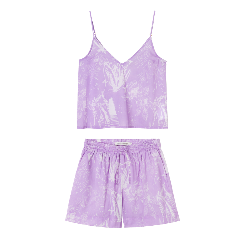 Cami &amp; Lounge Shorts Set Temple Del Sol Purple