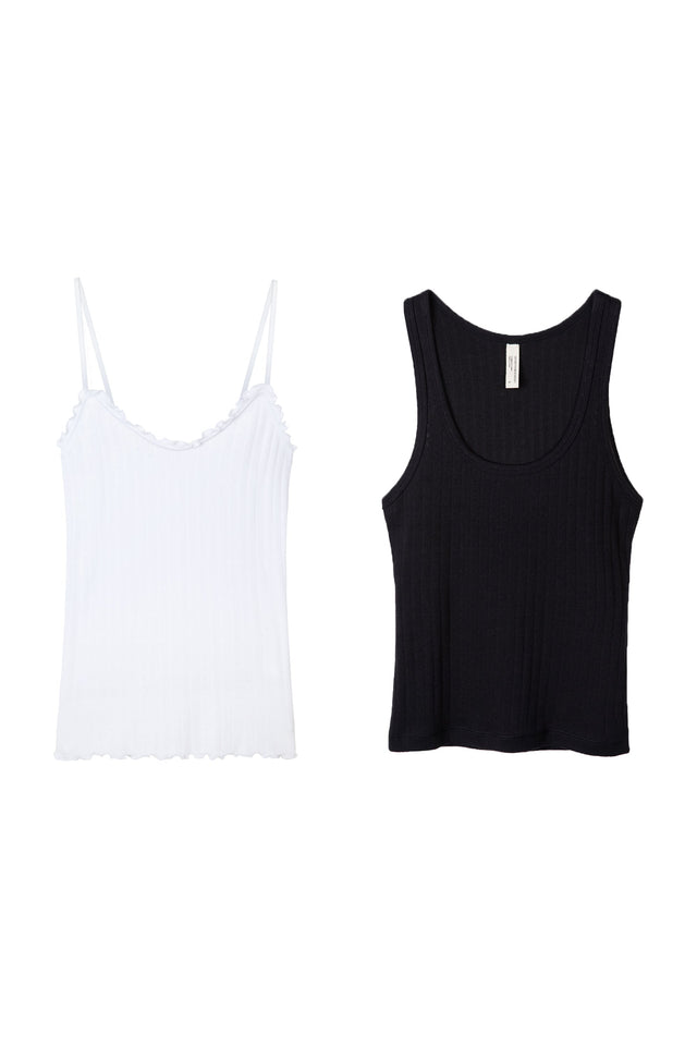 Multi Tank Top Set of Two White/Black