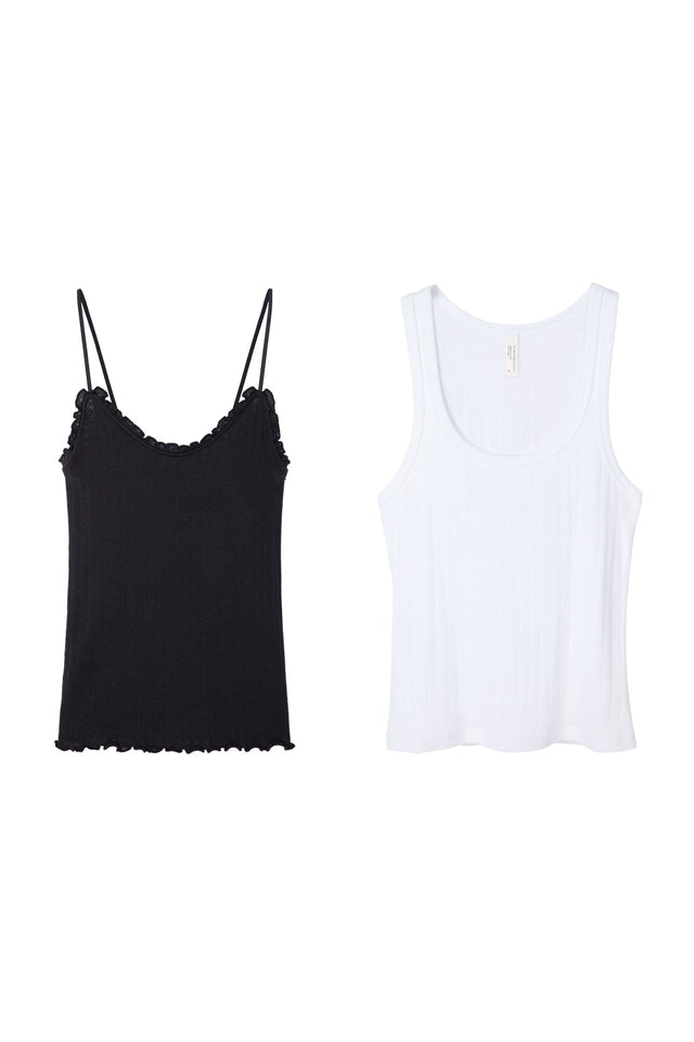 Multi Tank Top Set of Two Black/White