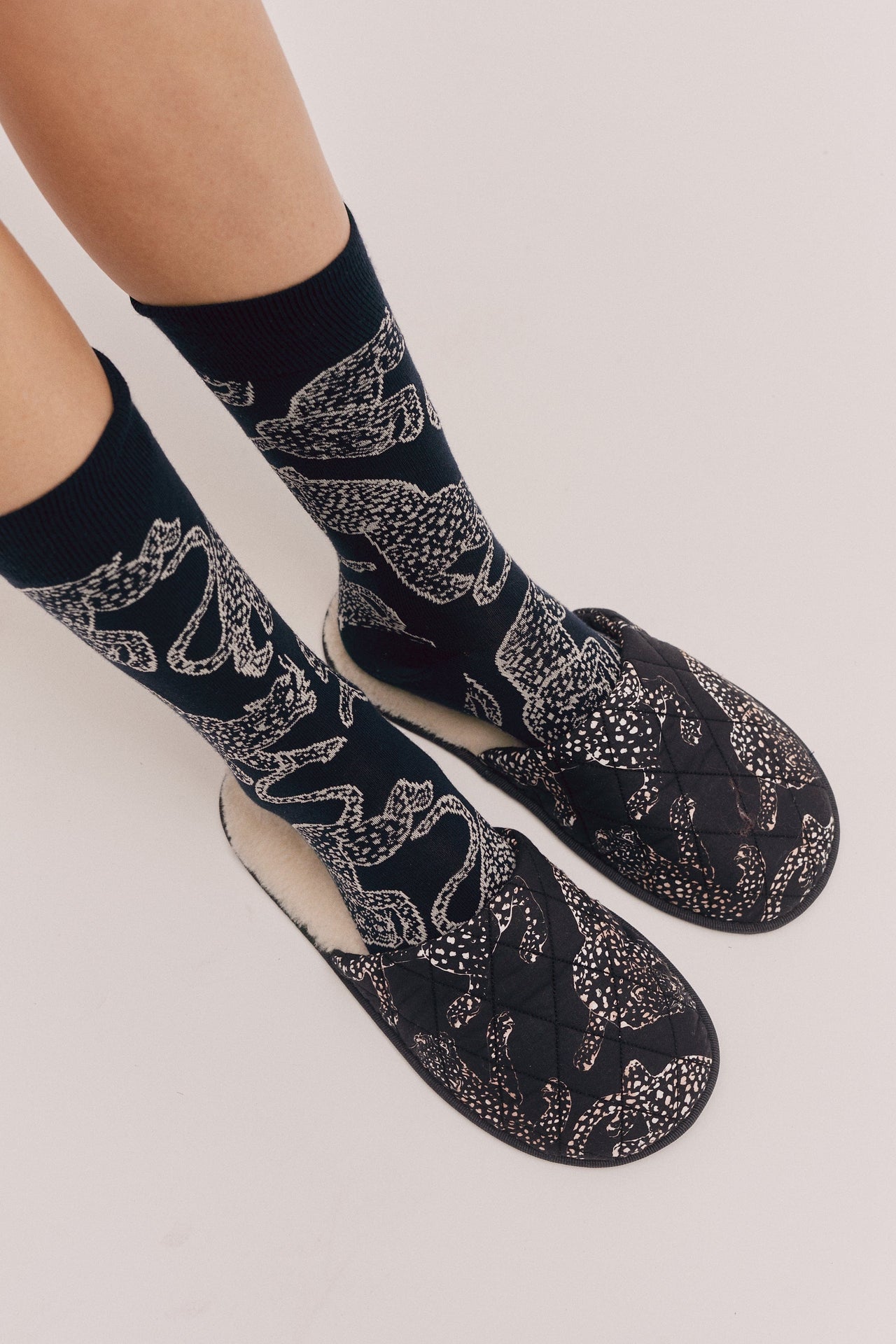 Women's Slipper Jag Print Navy