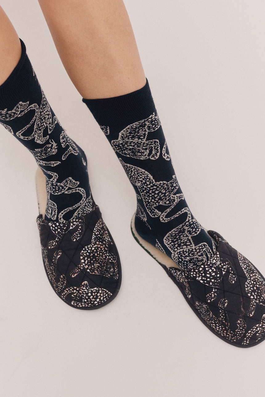 Women's Slippers Jag Print Navy