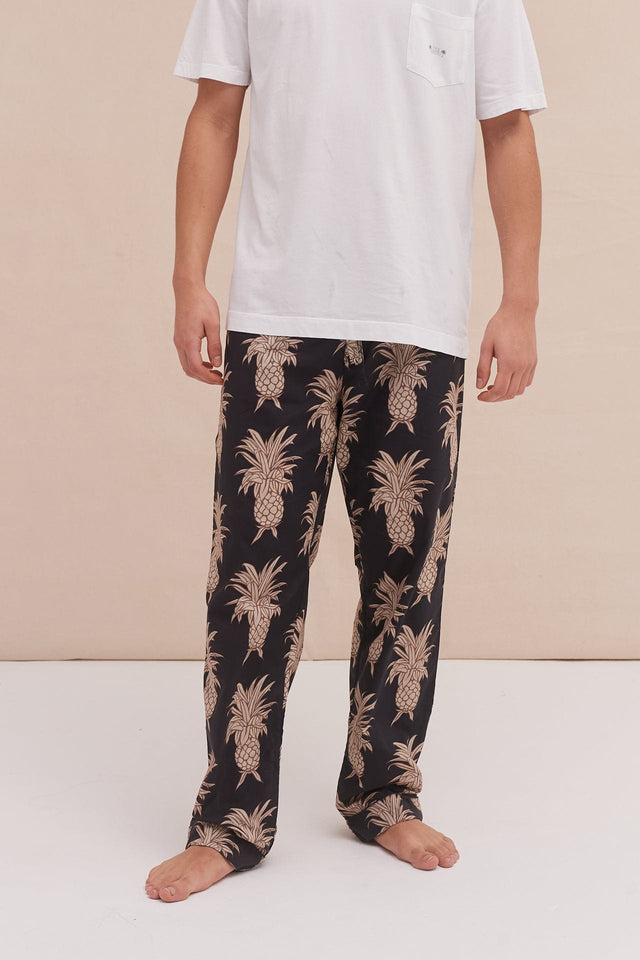 Men’s Pyjama Trousers Howie Pineapple Black/Gold