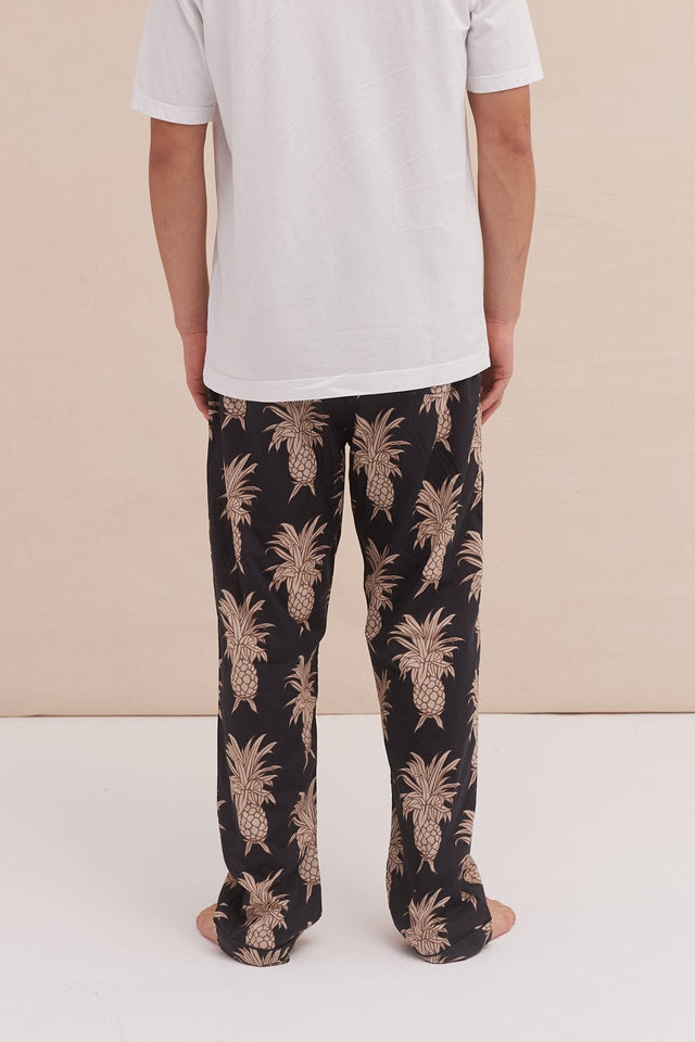 Men’s Pyjama Trousers Howie Pineapple Black/Gold