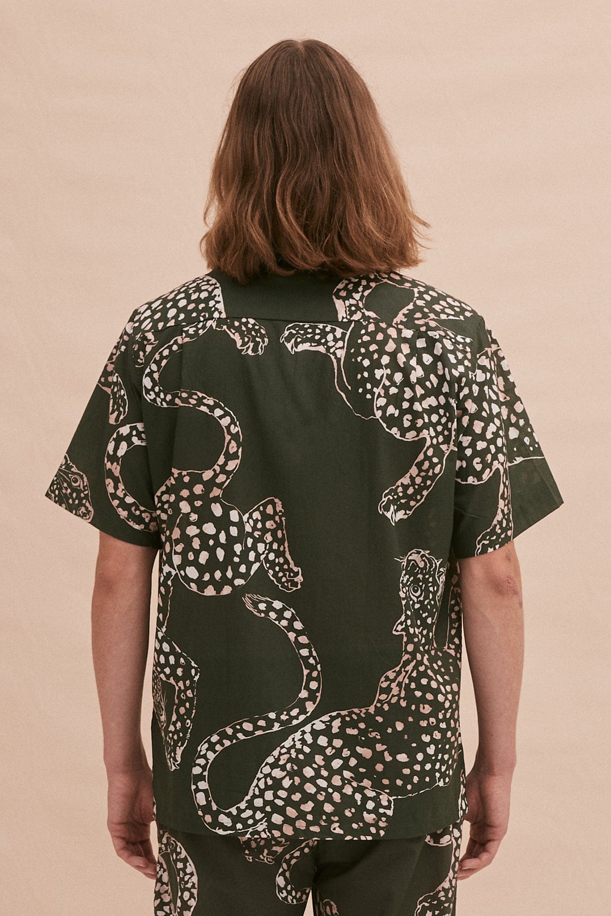 Men’s Cuban Pyjama Shirt The Jag Print Green