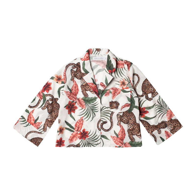 Boxy Shirt Jag Print Cream
