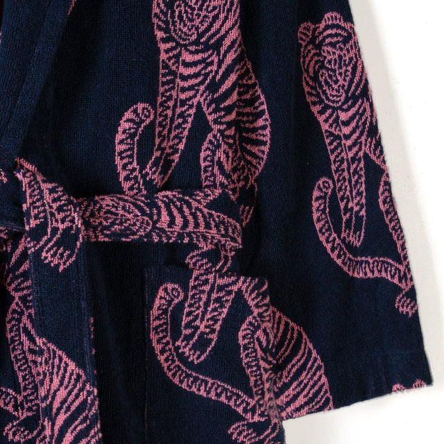 Unisex Towel Robe Sansindo Print Navy Pink